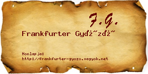 Frankfurter Győző névjegykártya